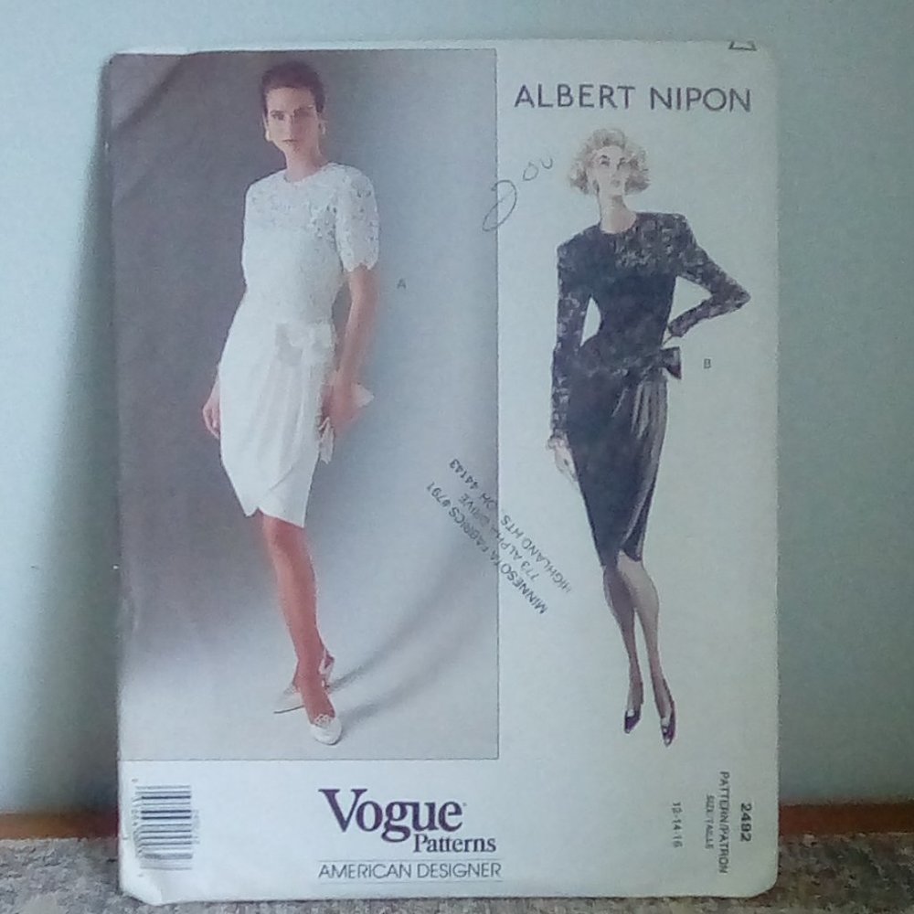 Vintage Vogue#2492 Evening Dress Sewing Pattern